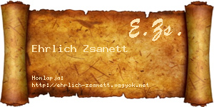 Ehrlich Zsanett névjegykártya